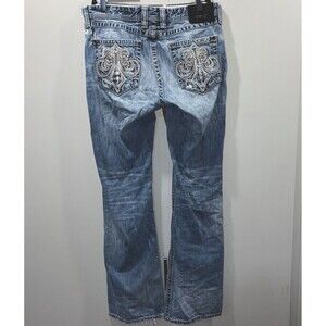 Y2K Embellished Affliction Cooper Bootcut Black Premium Men’s Jeans 34L (36x33)